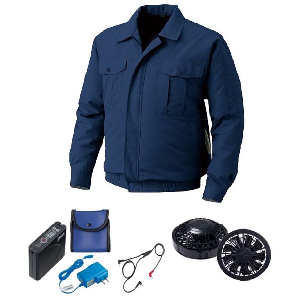 KU90720 空調服 R ポリエステル製 屋外作業用 FAN2200B・RD9261・LISUPER1セット ダークブルー 3L〔代引不可〕の通販は