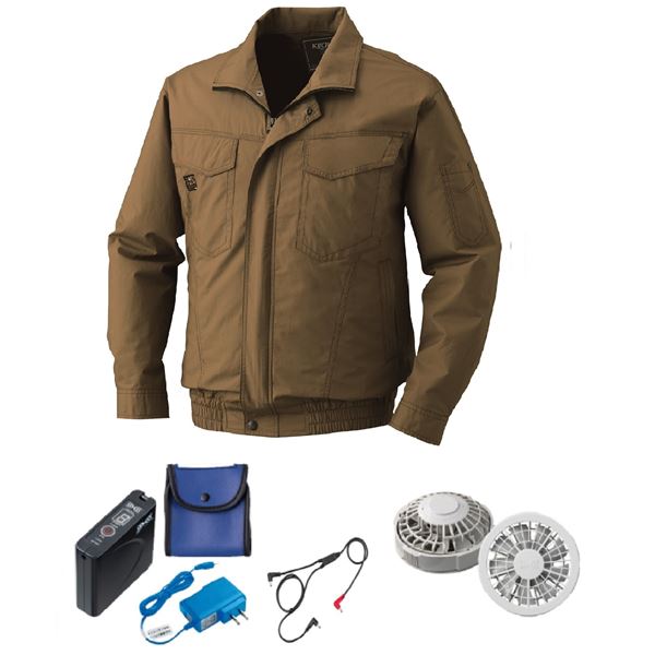 KU91400 空調服 R 綿薄手 タチエリ FAN2200G・RD9261・LISUPER1セット キャメル 4L〔代引不可〕の通販は 30,750円