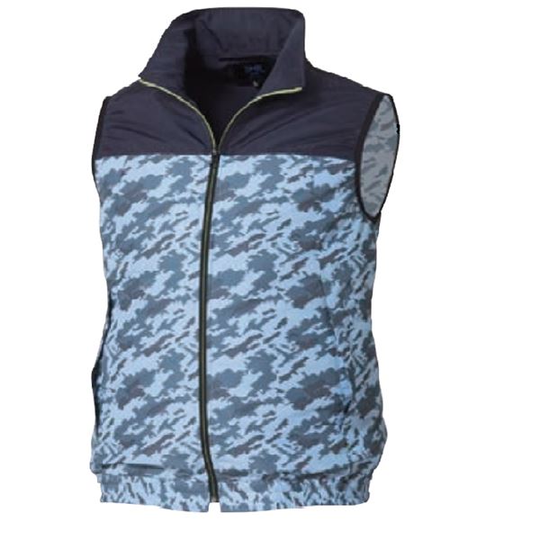 KU92020 空調服 R ポリエステル製 カジュアルベスト 服のみ ネイビー×ネイビーカモ 3L〔代引不可〕の通販は 5,769円