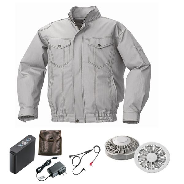 KU92040 空調服 R 綿 ヘリンボーン FAN2200G・RD9261・LIPRO2セット シルバー M〔代引不可〕の通販は