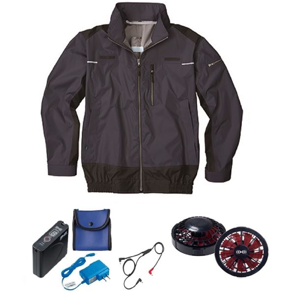 KU92110 空調服 R ポリエステル製 遮熱フルハーネス仕様 FAN2200BR・RD9261・LISUPER1セット ダークブルー 4L〔代引不可〕の通販は 25,090円