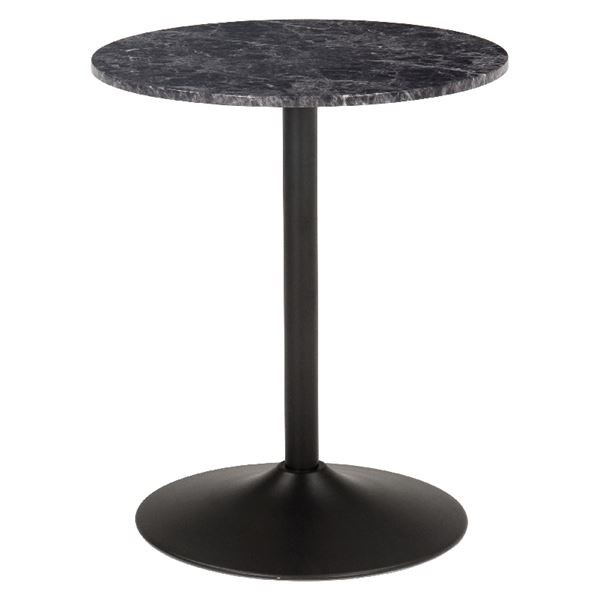 ダイニングテーブル/食卓机 〔丸型 マーブルブラック〕 約直径60×高さ70cm 石目調 カフェテーブル 組立品 〔リビング〕〔代引不可〕の通販は