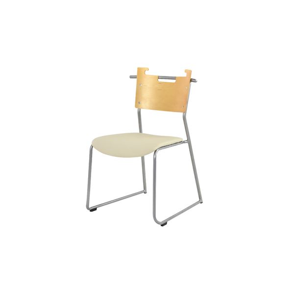 スタッキングチェア パーソナルチェア 約幅48.5cm アイボリー スチール スタッキング可 完成品 リビング ダイニング〔代引不可〕の通販は