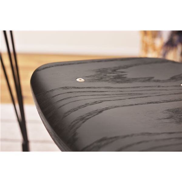 パーソナルチェア リビングチェア 約幅46cm ブラック スチール 完成品 リビング ダイニング インテリア家具〔代引不可〕の通販は