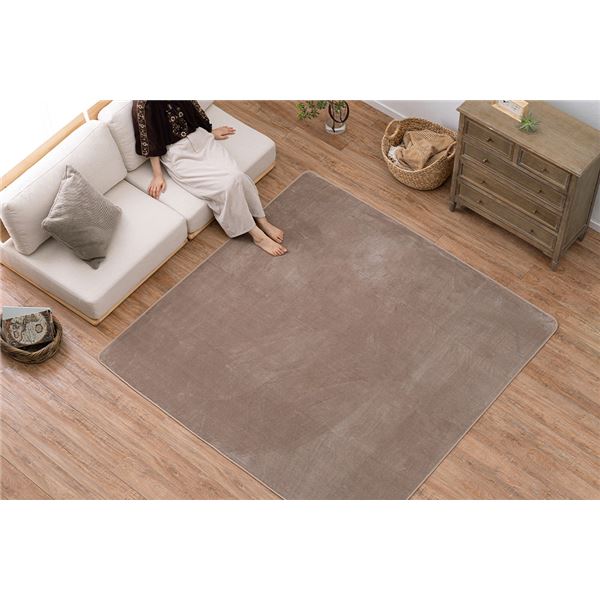 メレンゲタッチラグ ベージュ 約185×185cm〔代引不可〕の通販は 5,515円