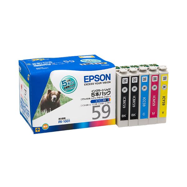 EPSON(エプソン)純正 インクジェットカートリッジ 4色パック IC5CL59〔代引不可〕の通販は 12,370円