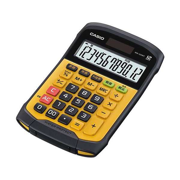 カシオ計算機 CASIO 防水・防塵電卓 ミニジャストタイプ12桁 WM-320MT-N〔代引不可〕の通販は