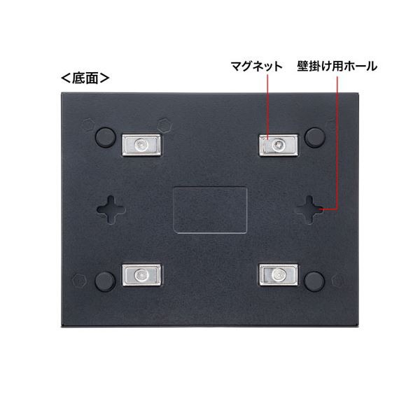 サンワサプライ 2.5G対応 スイッチングハブ(5ポート・マグネット付き) ブラック LAN-2GIGAS501〔代引不可〕