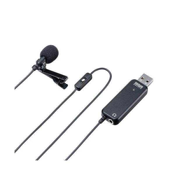 サンワサプライ 高性能USBピンマイク MM-MCU12BK〔代引不可〕の通販は 9,560円