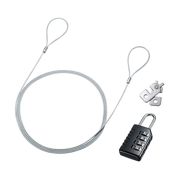 サンワサプライ NobleWedgeスロット対応セキュリティワイヤー(ダイヤル錠タイプ) SL-82 1個〔代引不可〕の通販は 4,798円