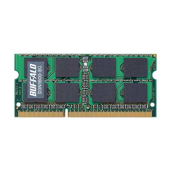 バッファロー PC3-12800DDR3 1600MHz 204Pin SDRAM S.O.DIMM 8GB D3N1600-8G 1枚〔代引不可〕