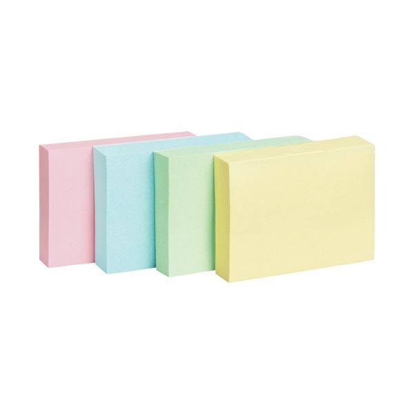 （まとめ）TANOSEE ふせん 38×50mm 4色混色 1パック(20冊)〔×3セット〕〔代引不可〕の通販は