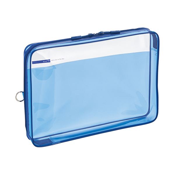 （まとめ）リヒトラブ soeruクリヤーボックスケース A4 インディゴブルー F-8201-11 1セット(6個)〔×3セット〕〔代引不可〕の通販は