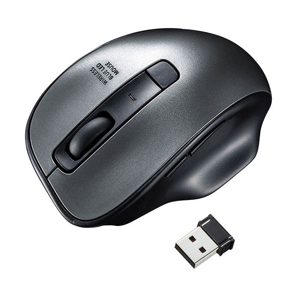 （まとめ）サンワサプライ ワイヤレスブルーLEDマウス ガンメタ MA-WBL134GM 1個〔×3セット〕〔代引不可〕