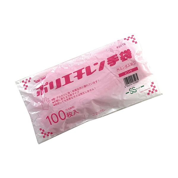 （まとめ）川西工業 ポリエチレン手袋 外エンボスエコノミー ピンク SS #2018 1パック(100枚)〔×20セット〕〔代引不可〕の通販は 6,871円