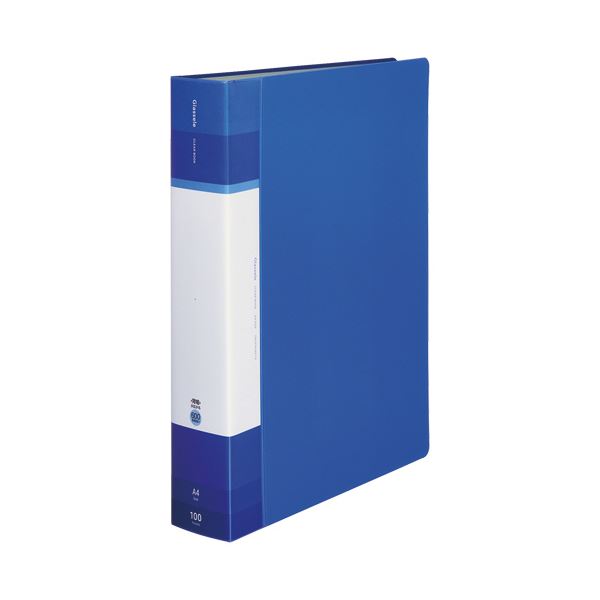 （まとめ）コクヨ クリヤーブック(Glassele) 固定式・背ポケット A4タテ 100ポケット ブルー ラ-GLB100B 1冊〔×5セット〕〔代引不可〕の通販は