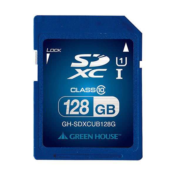 （まとめ）グリーンハウス SDXCカード128GB UHS-I Class10 GH-SDXCUB128G 1個〔×3セット〕〔代引不可〕