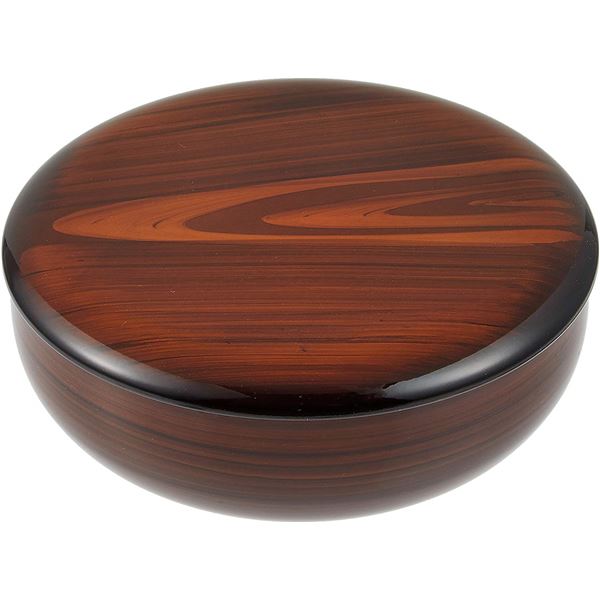 〔3個セット〕 和モダン 菓子皿/お菓子入れ 〔直径18cm〕 合成漆器 チーク木目 〔お家 店舗 旅館 ホテル 和食店〕〔代引不可〕の通販は 5,296円