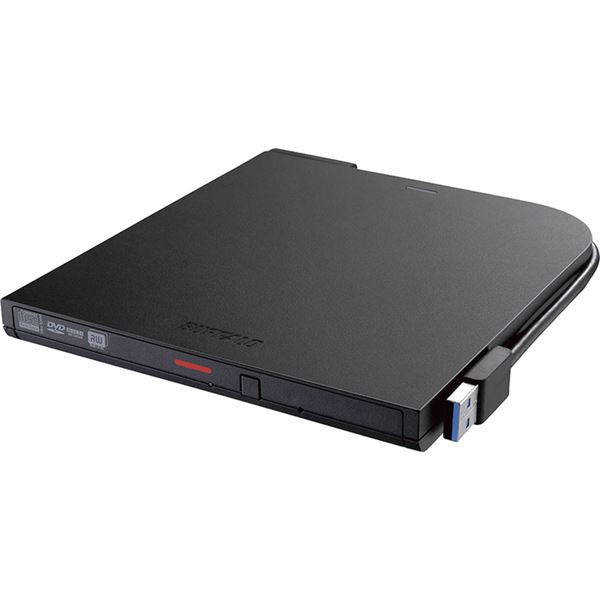 バッファロー USB3.2(Gen1)ポータブルDVDドライブType-Cケーブル/再生・書込みソフト添付 DVSM-PTC8U3-BKB〔代引不可〕