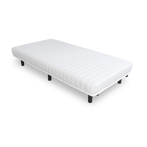 脚付き ポケットコイル マットレスベッド 約幅195×奥行95×高さ35cm ホワイト 組立品 ベッドルーム 寝室 インテリア家具〔代引不可〕の通販は 37,450円