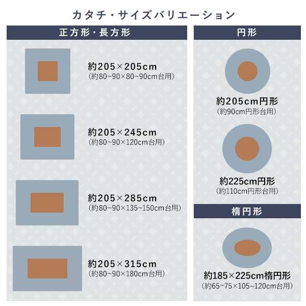 こたつ布団 こたつ掛け布団 単品 約205×285cm 長方形 80〜90×120