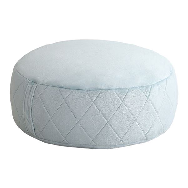 ビーズクッション 約幅62cm 丸型 XLサイズ 側面ダイヤ柄 ブルー 日本製 取っ手付 大人かわいいインテリア リビング ソファー〔代引不可〕の通販はクッション