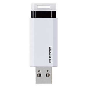 〔5個セット〕 エレコム USB3.1(Gen1)対応 ノック式USBメモリ ホワイト MF-PKU3128GWHX5〔代引不可〕