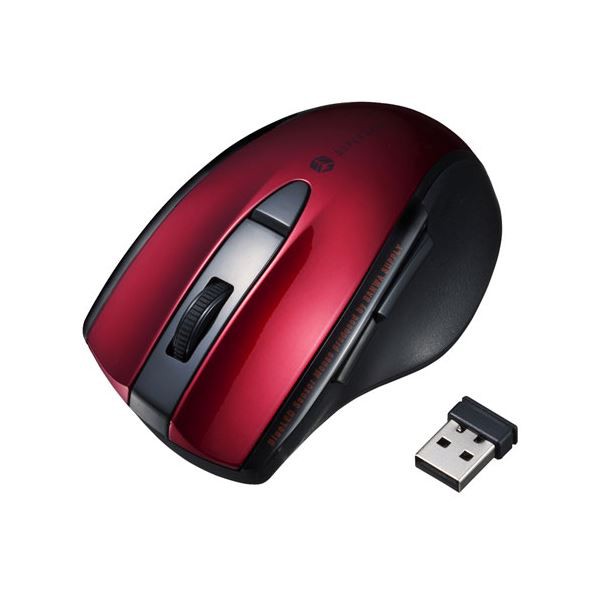 〔5個セット〕 サンワサプライ 静音ワイヤレスブルーLEDマウス(5ボタン) レッド MA-WBL166RX5〔代引不可〕の通販は 13,399円