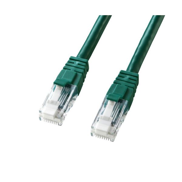 〔5個セット〕 サンワサプライ つめ折れ防止カテゴリ6 LANケーブル 5m グリーン KB-T6TS-05GNX5〔代引不可〕の通販は