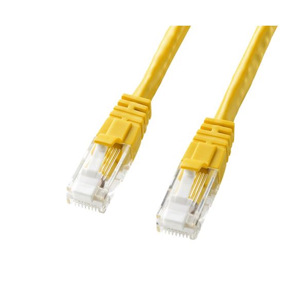 〔5個セット〕 サンワサプライ つめ折れ防止カテゴリ6 LANケーブル 5m イエロー KB-T6TS-05YNX5〔代引不可〕の通販は