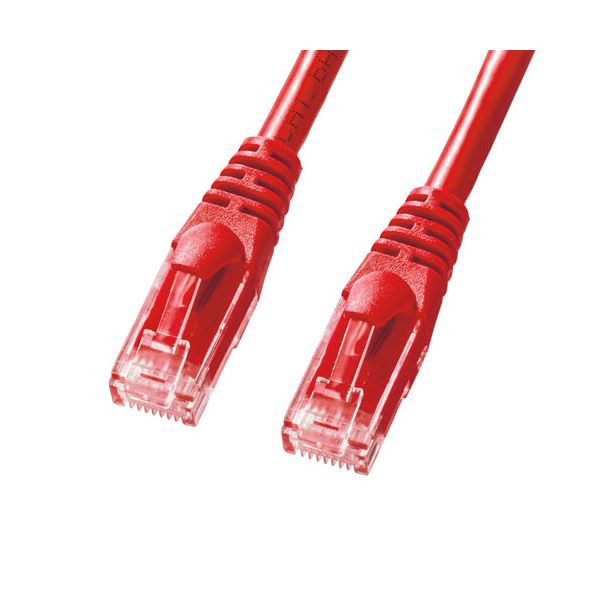 〔5個セット〕 サンワサプライ カテゴリ6Aより線LANケーブル 0.5m レッド KB-T6AY-005RX5〔代引不可〕の通販は