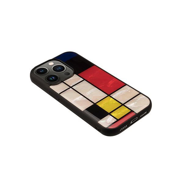 ikins 天然貝ケース for iPhone 14 Pro Mondrian 背面カバー型 I23595i14P