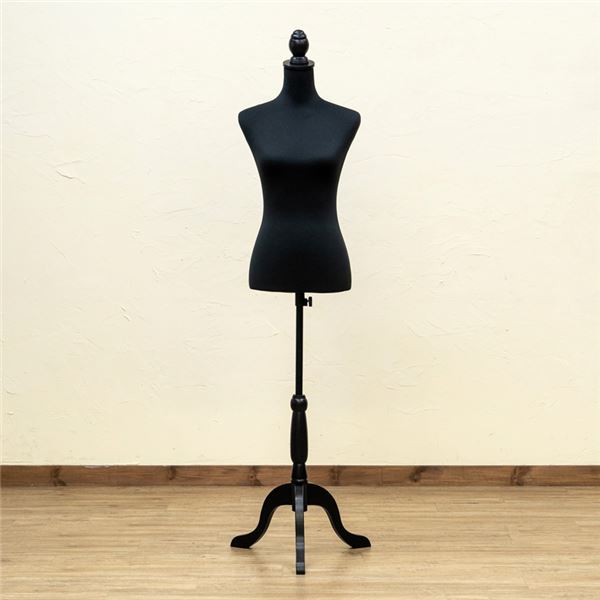 洋裁用トルソー 約幅42×奥行42×高さ132〜163cm ブラック 組立品〔代引不可〕の通販は 9,100円