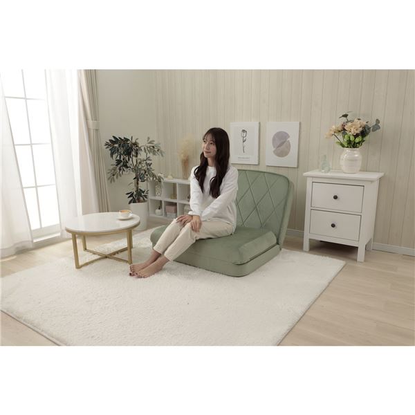 大人かわいいリクライニングソファ グリーン〔代引不可〕の通販は