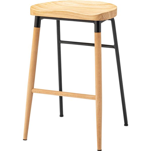 ハイスツール 約W41.5×D42×H65cm ブラック 組立品〔代引不可〕の通販は