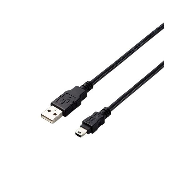（まとめ）エレコム USB2.0A-miniBケーブル 3.0m RoHS指令準拠（10物質） U2C-AM30BK/ID 1本〔×3セット〕〔代引不可〕その他PCケーブル