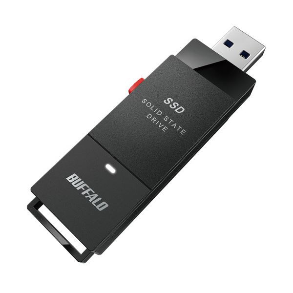 バッファロー USB3.2（Gen2）TV録画 スティック型SSD 1TB ブラック SSD-SCT1.0U3-BA 1台〔代引不可〕