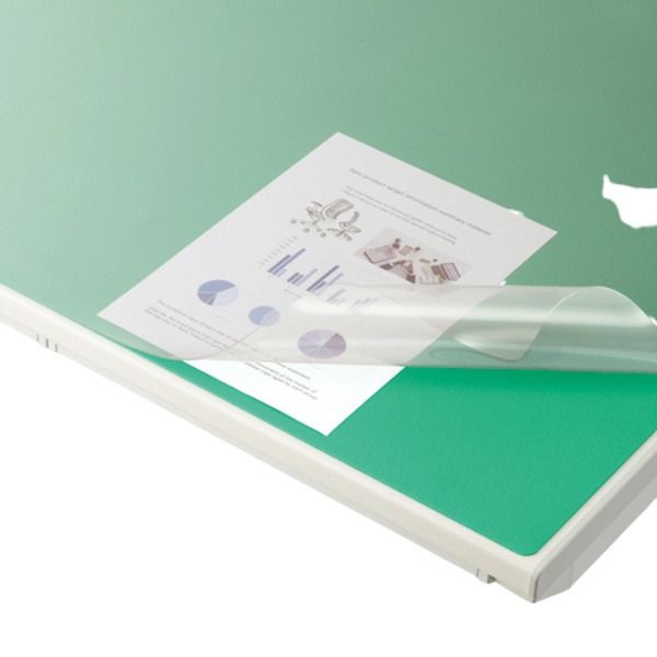 ライオン事務器 バイオマスデスクマット バイオマス配合再生塩ビPBKタイプ ダブル（グリーンマット付） 990×590×1.2mm No.106-PBK 1枚〔代引不可〕