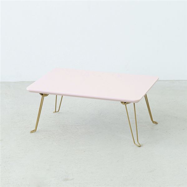 〔10個セット〕ニーナ 幅45折りたたみテーブル(ピンク) 幅45cm 脚カラー：ゴールド 机 折り畳み ローテーブル 折れ脚 ナチュラル パステル ミニ コンパクト ...〔代引不可〕の通販は