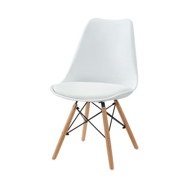 (まとめ）ホームスタイリング シェルチェアクッション付 ホワイト SHELL-01WH 1台〔×2セット〕〔代引不可〕の通販は