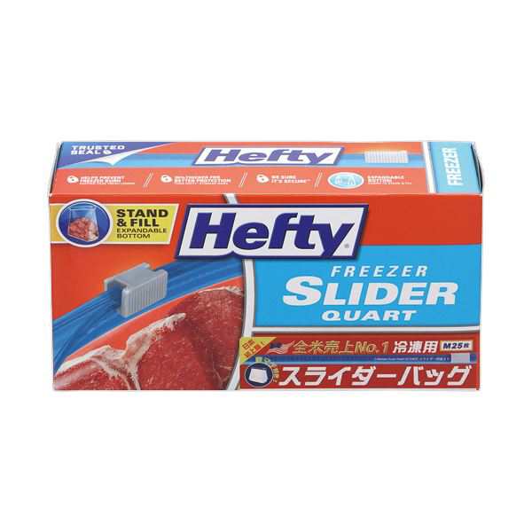 (まとめ）東洋アルミ Hefty スライダーバッグ冷凍・解凍用 M 1パック（25枚）〔×10セット〕〔代引不可〕