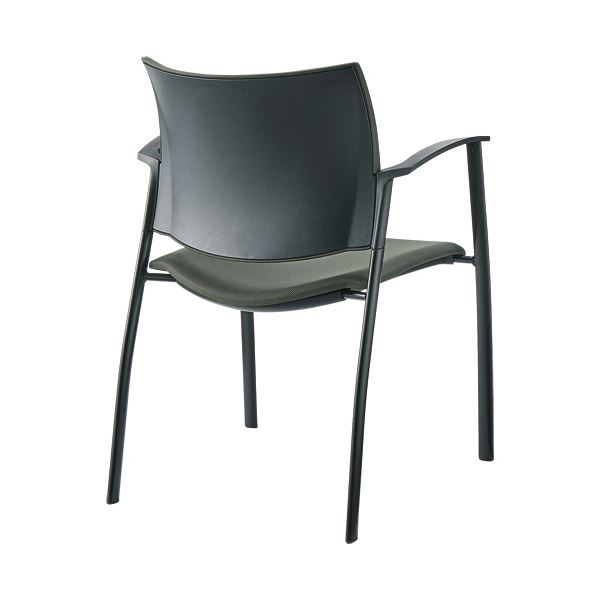 代引不可/ライオン事務器 LEOオフィスミーティングチェア ブルー LE-2420F-BL 1脚/代引不可