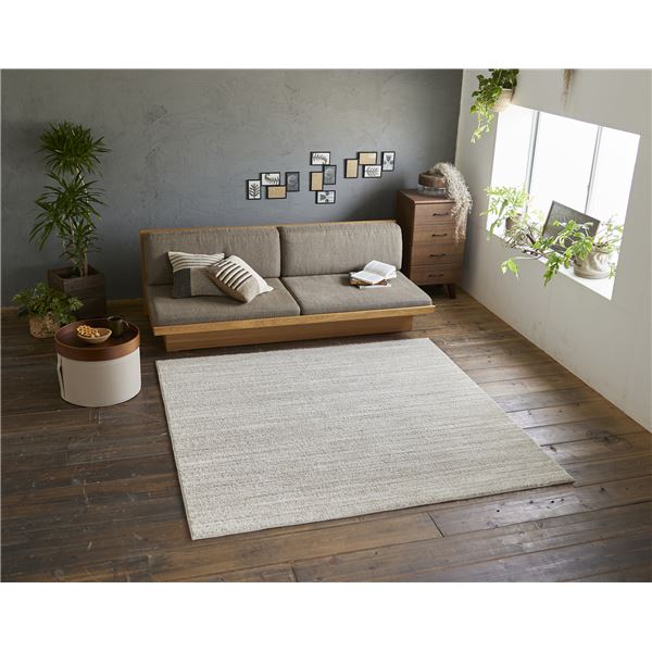 スミノエ 洗える ラグ エクリュ 約幅190×長さ190cm ベージュ 日本製〔代引不可〕(代引不可) ラグ スミノエ エクリュ 190×190cm 洗える （ 送料無料