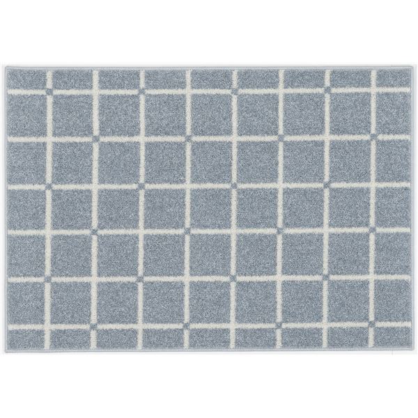 スミノエ 洗える ラグ オセロ 約幅90×長さ130cm ブルー 日本製〔代引不可〕の通販は 8,839円