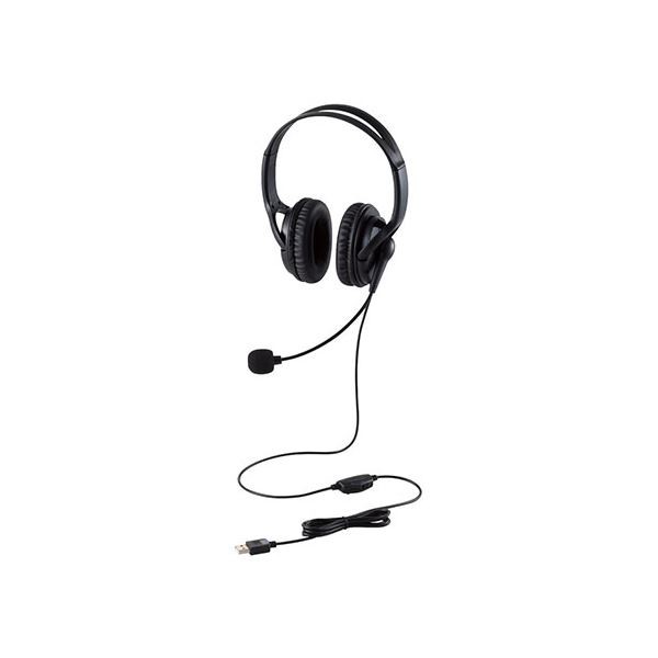 エレコム 両耳大型USB有線ヘッドセット HS-HP02SUBK〔代引不可〕の通販は