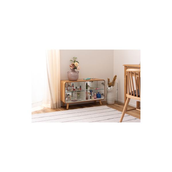 コレクションシェルフ ロータイプ ナチュラル 組立品〔代引不可〕