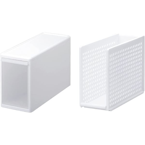 〔2個セット〕 吉川国工業所 Like-it 組み合わせて使える収納ケース スリムL / 約幅17×奥行46.5×高さ28cm ホワイト MOS-04〔代引不可〕の通販は 5,519円