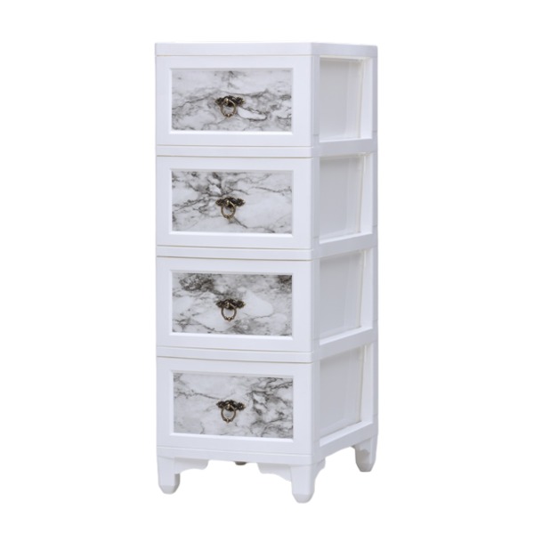Cuddly カドリーチェスト 4段 ホワイト／マーブル CDL-04W-MB 衣類収納 カドリー 日本製 家具 おしゃれ 収納 組立〔代引不可〕の通販は