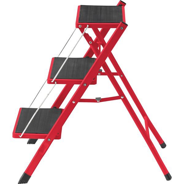 ステップ台 約W42.5×D65.5×H68cm レッド 完成品〔代引不可〕の通販は