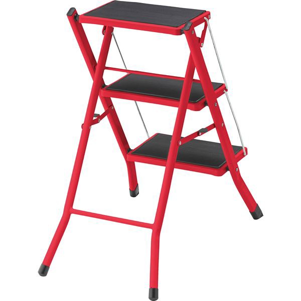 ステップ台 約W42.5×D65.5×H68cm レッド 完成品〔代引不可〕の通販は